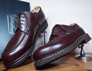 【試し履きのみ/ツリー付】2018年 FRANCE製 Paraboot/パラブーツ シャンボード Uチップ UK81/2 27.5cm相応 カフェ ブラウン 送料無料