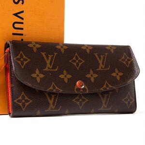 LOUIS VUITTON ルイヴィトン モノグラム ポルトフォイユ エミリー 二つ折り 長財布 ウォレット カードケース ブラウン系 J190