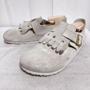 和514★ BIRKENSTOCK ビルケンシュトックリ SALZBURG ザルツブルグ スエード シューズ 37 24 オフホワイト レディース