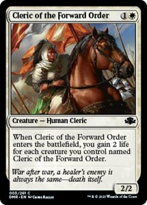 MTG ■白/英語版■ 《前線の僧侶/Cleric of the Forward Order》★FOIL★ ドミナリア・リマスター DMR