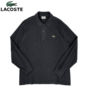 70s 80s ビンテージ LACOSTE ラコステ DEVANLAY 長袖 ポロシャツ 4 チャコール グレー L1312 FRANCE フランス製 フレラコ フララコ / L1212