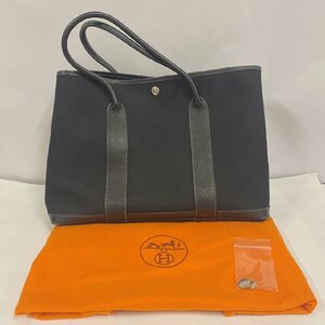 HERMES エルメス ガーデンパーティMM ブラック □H 刻印 2004年頃 ブランド ハンドバッグ