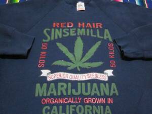 １９８０年代初頭製 FRUIT OF THE LOOMフルーツ スウェット MADE IN USA VINTAGEマリファナ大麻RED HAIR THC HIPPIEサイケデリック レゲエ 