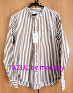 未使用★メンズ AZUL by moussy ストライプシャツ Mサイズ