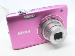 ★送料：クリックポスト185円★メディア＋予備バッテリー１個他オマケ！Nikon-COOLPIX-S3100：フレッシュピンク(USED：動作確認済)