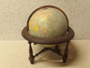 1240312w【Replogle コロニアル型 卓上ランプ 英語版 地球儀】リプルーグル/12INCH DIAMETER GLOBE/通電点灯OK/球径30cm程/中古品