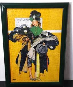 ノーマン・ロックウェル ハットチェックガール　NORMAN ROCKWELL HAT CHECK GIRL, 1941　ジグソーパズル完成品　額縁付き