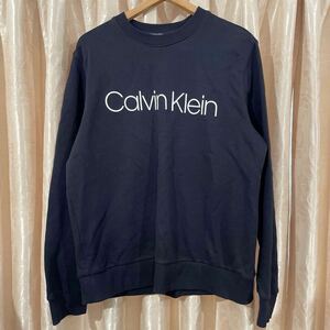 カルバン クライン Calvin Klein コットン スウェット 長袖 サイズL ブラック 21FW 品番K104059