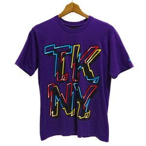 即決価格！！【SWAGGER★スワッガー】TKNY（TOKYO NEWYORK）蛍光ネオン管プリントTシャツ 半袖パープル紫シャカゾンビ恵比寿系 送料230円