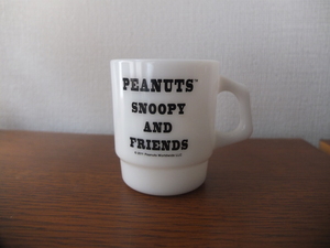 Fire-King Snoopy DUFFER Mag HERITAGE刻印 Made in Japan ファイヤーキング スヌーピー ダファー マグカップ Peanuts ミルクグラス 