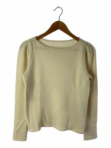 FOXEY◆Knit Top Waffle Puff/40/カシミア/クリーム/42200-KAT0F04TM