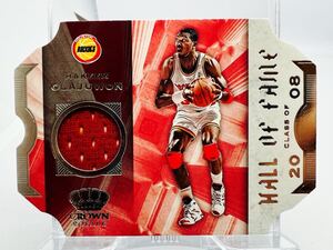 貴重Diecut Jersey 19 Panini HOF Hakeem Olajuwon アキーム・オラジュワン NBA 実使用 ユニフォーム Rockets バスケ All-star 2×優勝 MVP