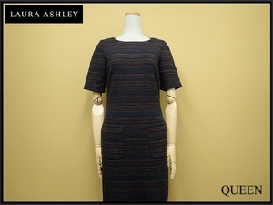 LAURA ASHLEY ワンピース・UK10△ローラアシュレイ/半袖/20*11*2-29