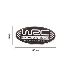 【ゆうパケット送料込】WRC エンブレムプレート 黒丸 縦4.0cm×横8.0cm SUBARU スバル STI アルミ製