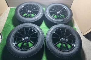 アルミホイールセット　DUNLOP WINTERMAXX SJ8 225/65R17 102Q 2019年製造　STRANGER ブラック　カッコいい　バリ溝　スタッドレス　A175