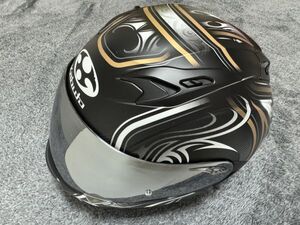 返品可能＆送料一律 OGK KAMUI 3 JAG フラットブラックゴールド XL 金/白/黒 ミラーシールド付き