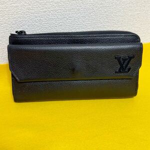 人気★ LOUIS VUITTON ルイヴィトン アエログラム ジッピーウォレット 長財布 グレインカーフ レザー ブラック M69831