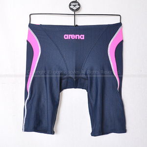 k1585-04■美品 arena アリーナ AQUA RACING UROKO SKIN fina承認マスターズスパッツ競泳水着 ARN-7052M ネイビー×ピンクNVFP S