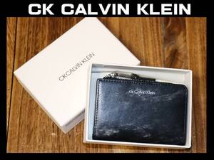 送料無料 特価即決【未使用】 CK CALVIN KLEIN ★ 牛革 小銭入れ + 4連キーケース ★ カルバンクライン ライム 832633 税込定価1万4300円 