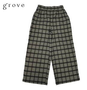 【1000円～】★新品 ワールド grove グローブ チェック ワイドパンツ M