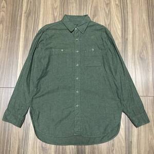 2022 a/w Engineered Garments Work Shirt-Solid Cotton Flannel-Olive エンジニアードガーメンツ ワークシャツ コットンフランネルSサイズ