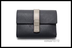 近年モデル希少美中古■LOEWE バーディカルウォレット スモール レザー 3つ折り財布 ロエベ■1031sp3184-7M