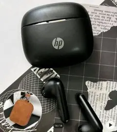 HP ワイヤレスイヤホン ブラック キャリングケース付き