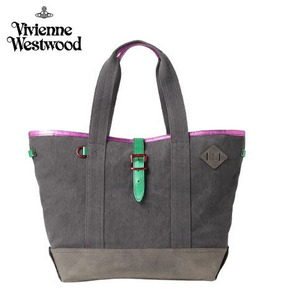 ○★新品未使用　Vivienne Westwood (ヴィヴィアンウエストウッド)　メタリックミリタリー　トートバッグ　グレー系★○