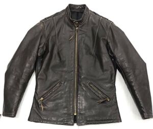 白タグ ヴィンテージ ■ LANGLITZ LEATHERS ラングリッツレザー ■ 上質 本革 レザー TALON タロン ジップ シングル ライダース ジャケット