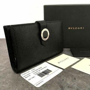 ☆送料無料☆ 極美品 BVLGARI ミディアムウォレット ブラック ブルガリブルガリ 箱付き 566