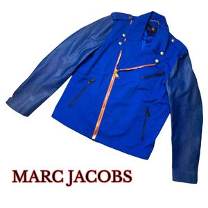 MARC JACOBS マークジェイコブス ライダースジャケット54 185/100 A 14SS レザー切り替え 定価21.7万 イタリア製