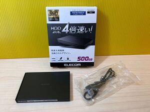 ♪A157 ELECOM エレコム USB3.2(Gen1)対応外付けポータブルSSD 500GB ブラック ESD-EJ0500GBKR 未使用品