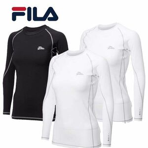 送料300円(税込)■yr472■レディース FILA コンプレッション 長袖クルーネックインナー L 2種 3点【シンオク】