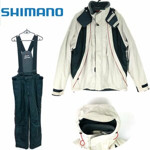 【1円～ 上下セット/J60】シマノ ネクサス ビブパンツ L /ドライシールド-XT フィッシングジャケット Lサイズ｜SHIMANO Nexus レインウェア