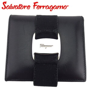 サルヴァトーレ フェラガモ 二つ折り 財布 ミニ財布 レディース メンズ ヴァラ Salvatore Ferragamo 中古