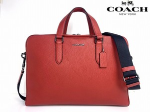 新品同様★送料無料★レアカラー コーチ メンズ COACH レザー グラハム 2Way ビジネスバッグ ブリーフ ショルダー バッグ