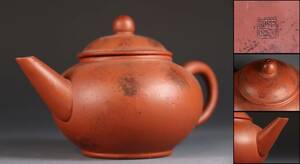 蔵出し品　中国古玩　唐物　朱泥　中国宜興　後手急須　煎茶道具 A179