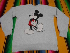 １９８０年代製 ONEITA POWER SWEATS USAミッキーマウス MICKEY MOUSE WALT DISNEY 両面 ビンテージ スウェット ミッキー ディズニーランド