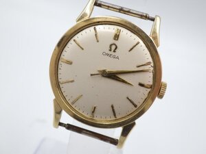 358581【1円スタート】OMEGA オメガ 稼動品 6553 Cal.420 ヴィンテージ アンティーク 14K 金無垢 24g メンズ 時計 手巻き ケース32mm