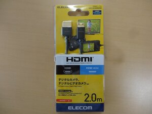 展示開封品 エレコム mini HDMI ケーブル 2m スーパースリム ブラック DGW-HD14SSM20BK★ レターパックプラス発送