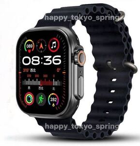 新品 Apple Watch Ultra2 代替品 ブラック 2.19インチ 大画面 S9 スマートウォッチ 通話 音楽 健康 スポーツ 防水 血中酸素 android iOS 