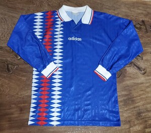 [値下げ交渉] adidas 1994-1995年 フランス代表 「型」 長袖 ゲームシャツ 検) FRANCE L/S WORLD CUP CANTONA ZIDANE カントナ ジダン Y2K