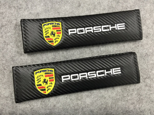 ポルシェ PORSCHE シートベルトパッド 2個セット ロゴ刺繍入り ショルダーパッドカバー　ストラップ　安全ベルトパッド　車の肩パッド