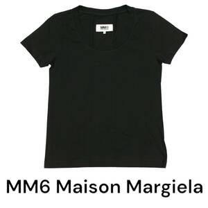 MM6 Maison Margiela　半袖　Tシャツ　レディース　1枚でもインナーでも　Uネック　ブラック　サイズL