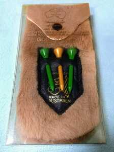 MADE ON THE GOLD COAST-AUSTRALIA GENUINE KANGAROO FUR AND LEATHER GOLF POUCH 新品未使用品 現状出品