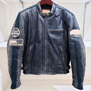 【良品】デグナー 本革 レザージャケット L ライダース BATES HARLEY-DAVIDSON AVIREX Schott シングルライダース レーシングジャケット 