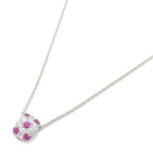 ミキモト ルビー/ダイヤ ネックレス ブランドオフ MIKIMOTO K18WG（ホワイトゴールド） ネックレス K18WG 中古