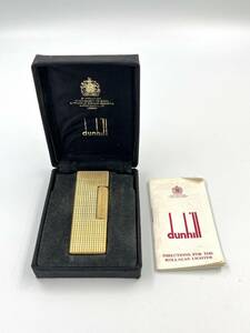 【1円〜/dunhill】ダンヒル 高級ガスライター ローラー式 ゴールドカラー 着火未確認【純正箱/取り扱い説明書あり】