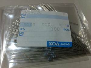 KOA SN14C2C 1/4w　910KΩ F ±1％ 100本1袋(1)