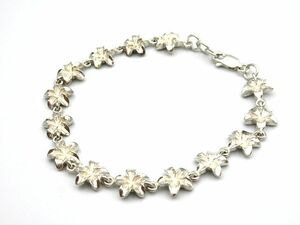 ♪ハワイアンジュエリー ハワジュ SILVER シルバー 925 プルメリア ハイビスカス 花 ブレスレット 総重量 10.5g アクセサリー 現状品♪